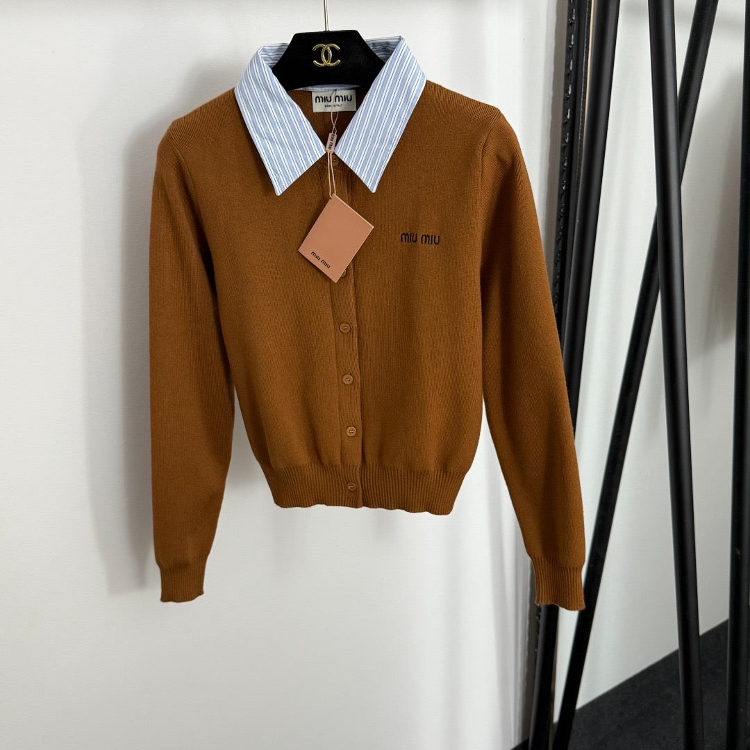 MIU MIU CARDIGAN WITH COLLAR