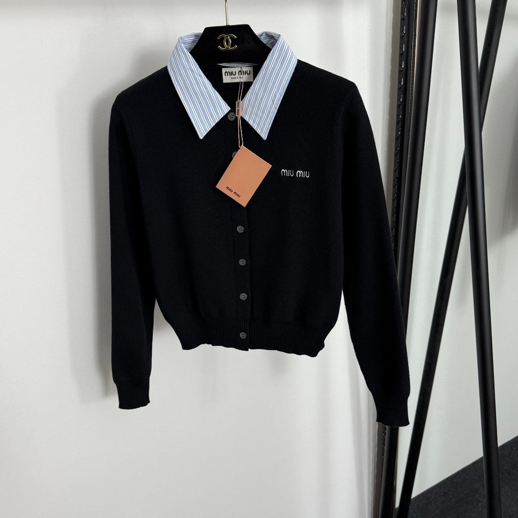 MIU MIU CARDIGAN WITH COLLAR