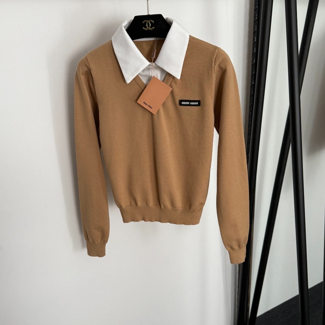 MIU MIU CARDIGAN WITH COLLAR