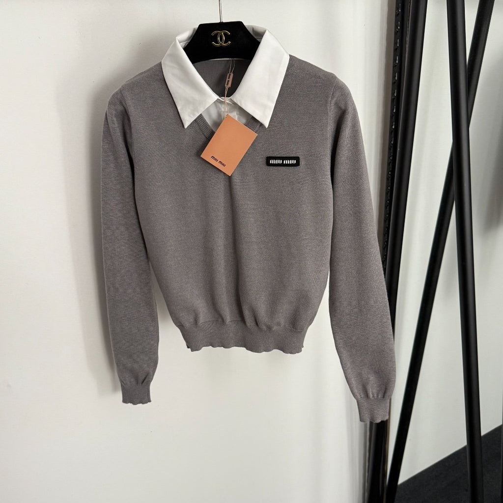 MIU MIU CARDIGAN WITH COLLAR