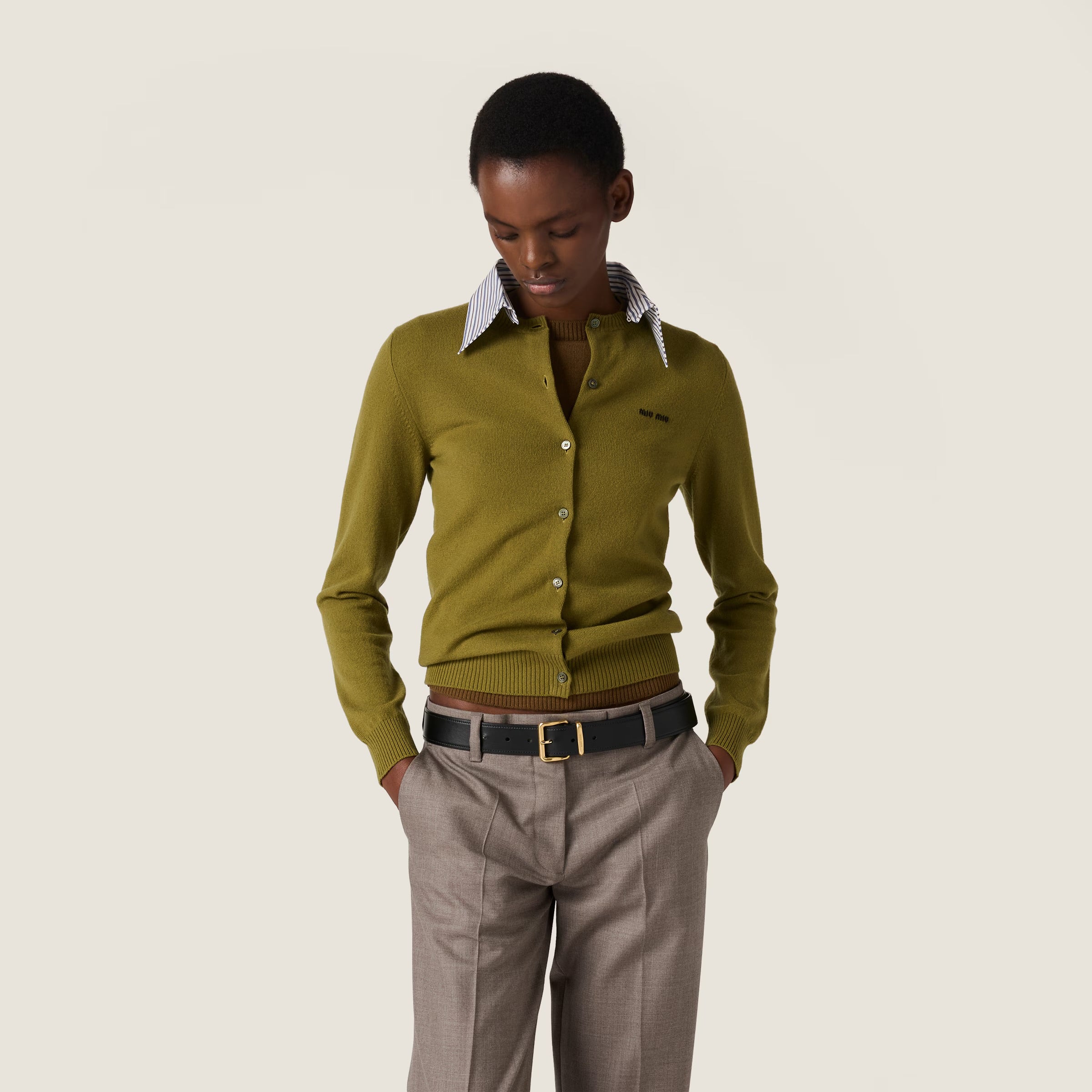 MIU MIU CARDIGAN WITH COLLAR