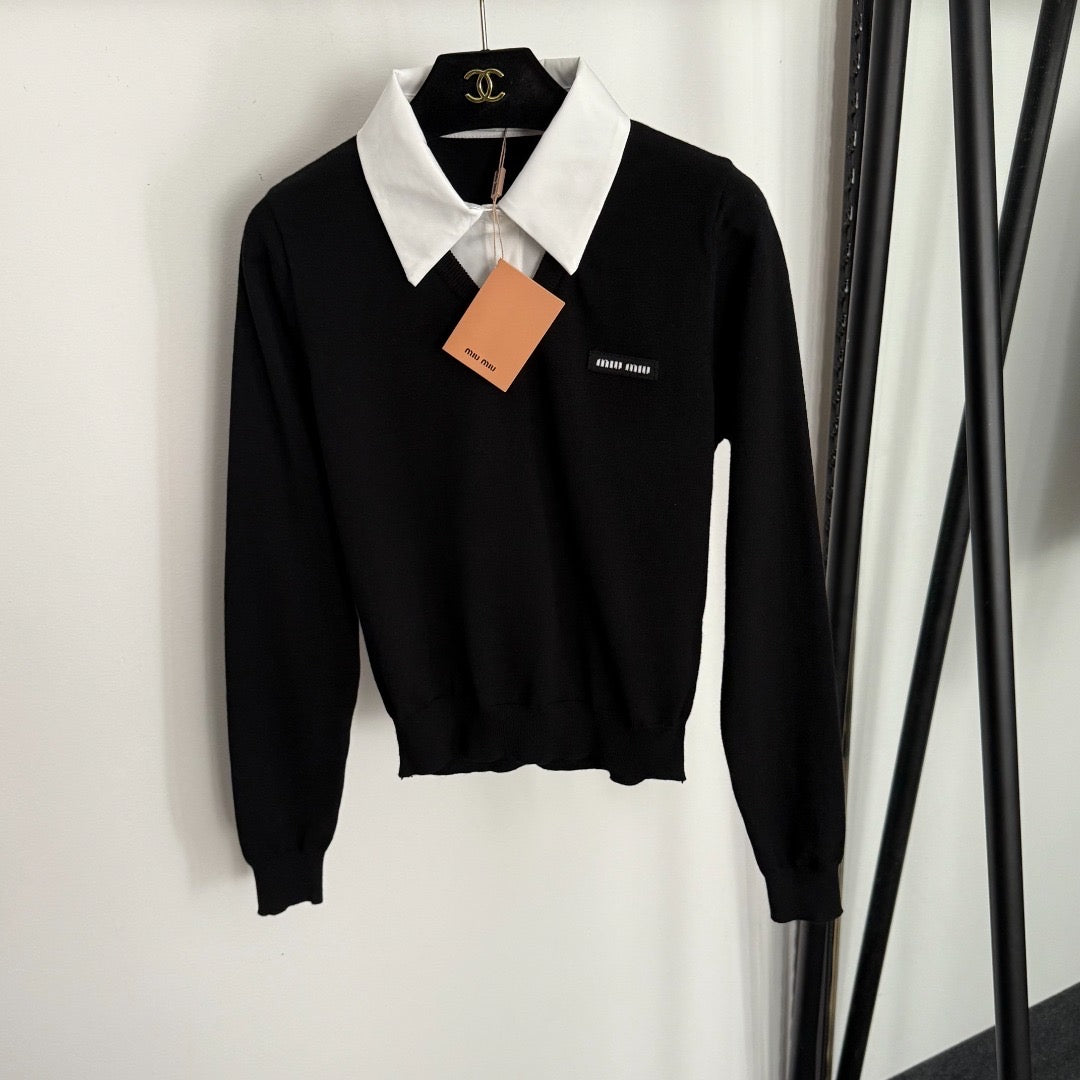 MIU MIU CARDIGAN WITH COLLAR