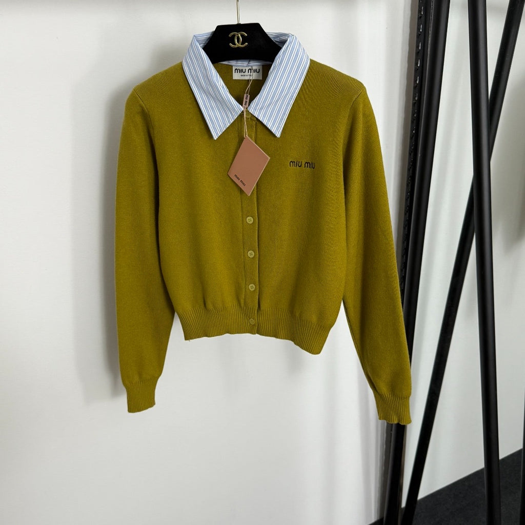 MIU MIU CARDIGAN WITH COLLAR